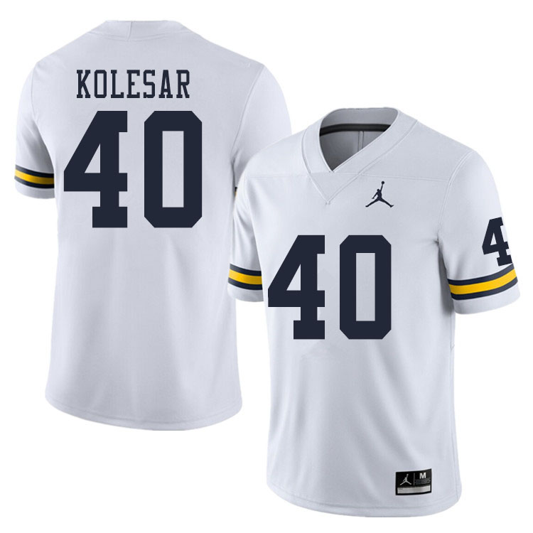 Men #40 Caden Kolesar Michigan Wolverines College Football Jerseys Sale-White